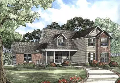 Country house plans 12-496 - front exterior, 2,810 sq ft, 4 bed, 2 bath house plans | Monster House Plans