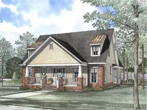 Bungalow house plans 12-498 - front exterior, 2,237 sq ft, 3 bed, 2 bath house plans | Monster House Plans