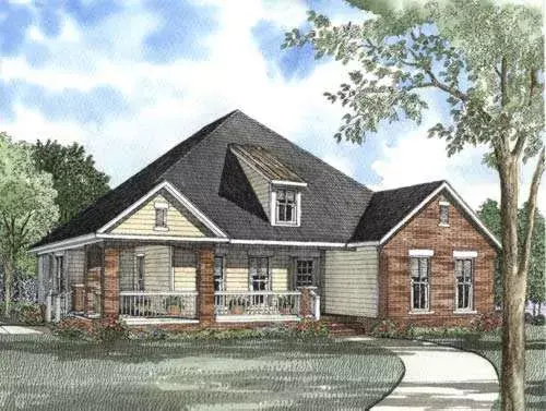 Country house plans 12-499 - front exterior, 1,836 sq ft, 3 bed, 2 bath house plans | Monster House Plans