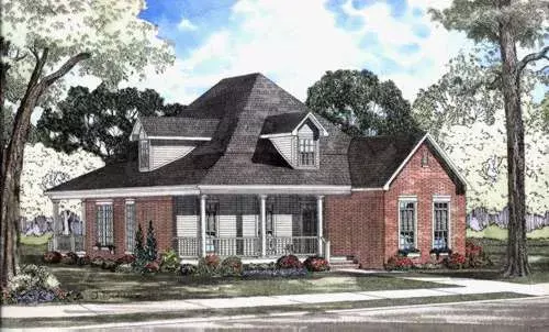 Southern house plans 12-503 - front exterior, 1,928 sq ft, 3 bed, 2 bath house plans | Monster House Plans