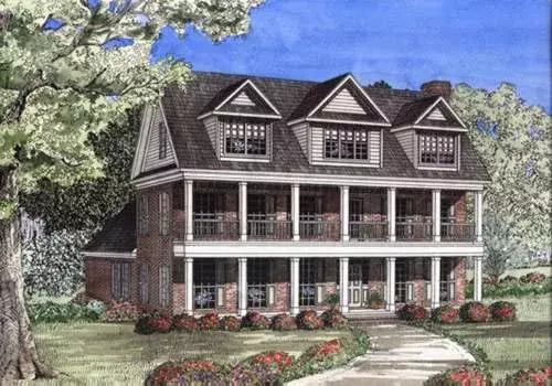 Southern house plans 12-507 - front exterior, 2,890 sq ft, 5 bed, 4 bath house plans | Monster House Plans