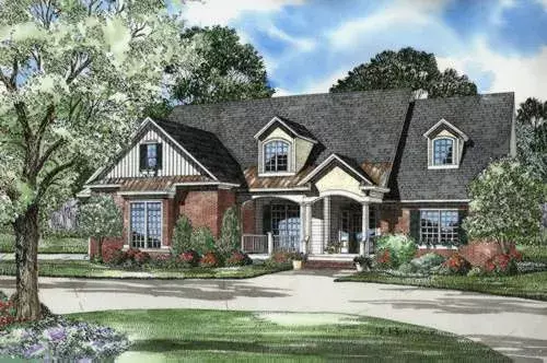 French Country house plans 12-518 - front exterior, 2,975 sq ft, 5 bed, 4 bath house plans | Monster House Plans