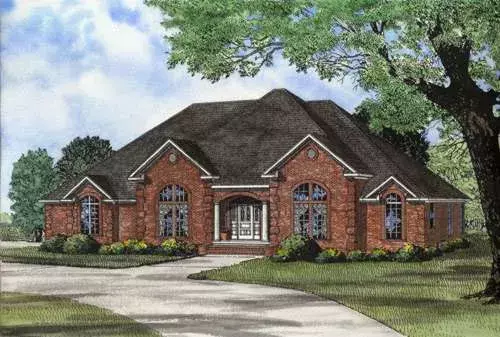 European house plans 12-519 - front exterior, 2,930 sq ft, 3 bed, 2 bath house plans | Monster House Plans