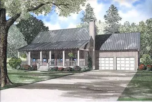 Country house plans 12-527 - front exterior, 1,903 sq ft, 2 bed, 2 bath house plans | Monster House Plans