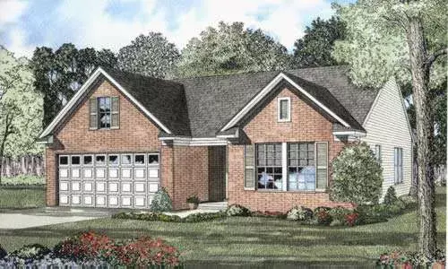 Traditional house plans 12-537 - front exterior, 1,250 sq ft, 3 bed, 2 bath house plans | Monster House Plans