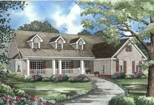 Country house plans 12-552 - front exterior, 3,005 sq ft, 4 bed, 3 bath house plans | Monster House Plans