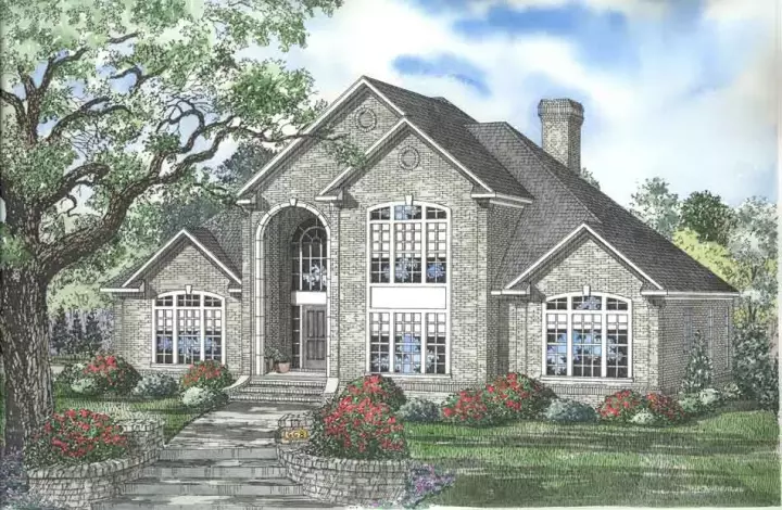 European house plans 12-564 - front exterior, 3,823 sq ft, 3 bed, 3 bath house plans | Monster House Plans