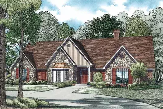 English Country house plans 12-565 - front exterior, 4,303 sq ft, 5 bed, 4 bath house plans | Monster House Plans