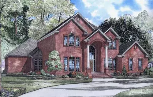 European house plans 12-579 - front exterior, 4,054 sq ft, 4 bed, 3 bath house plans | Monster House Plans