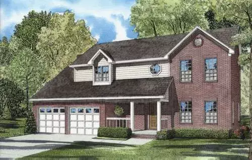 Traditional house plans 12-580 - front exterior, 2,046 sq ft, 4 bed, 2 bath house plans | Monster House Plans