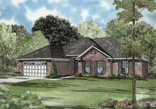 Traditional house plans 12-581 - front exterior, 1,749 sq ft, 3 bed, 2 bath house plans | Monster House Plans