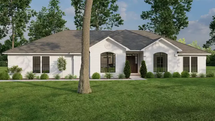 Traditional house plans 12-590 - front exterior, 1,913 sq ft, 4 bed, 2 bath house plans | Monster House Plans