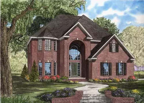 Traditional house plans 12-593 - front exterior, 2,435 sq ft, 3 bed, 2 bath house plans | Monster House Plans