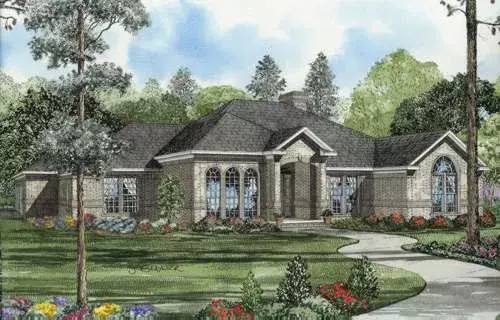European house plans 12-596 - front exterior, 2,659 sq ft, 4 bed, 2 bath house plans | Monster House Plans