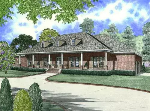 Southern house plans 12-609 - front exterior, 2,804 sq ft, 4 bed, 2 bath house plans | Monster House Plans