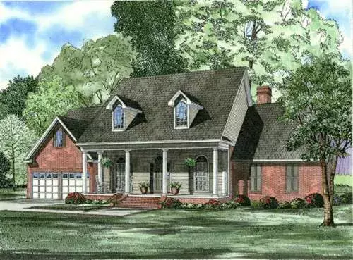 Southern house plans 12-610 - front exterior, 2,458 sq ft, 4 bed, 3 bath house plans | Monster House Plans