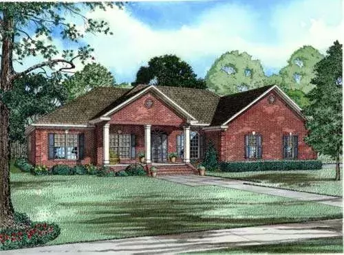 Traditional house plans 12-616 - front exterior, 2,675 sq ft, 4 bed, 3 bath house plans | Monster House Plans