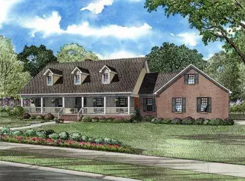 Country house plans 12-617 - front exterior, 3,496 sq ft, 5 bed, 3 bath house plans | Monster House Plans