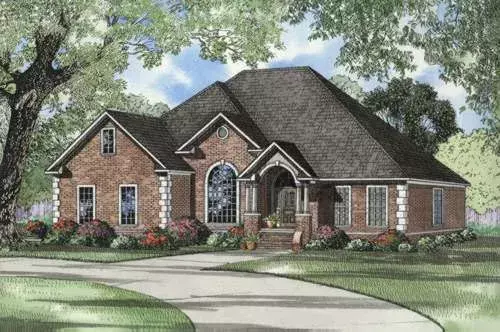 European house plans 12-622 - front exterior, 2,486 sq ft, 4 bed, 3 bath house plans | Monster House Plans