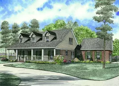 Country house plans 12-626 - front exterior, 2,523 sq ft, 4 bed, 2 bath house plans | Monster House Plans