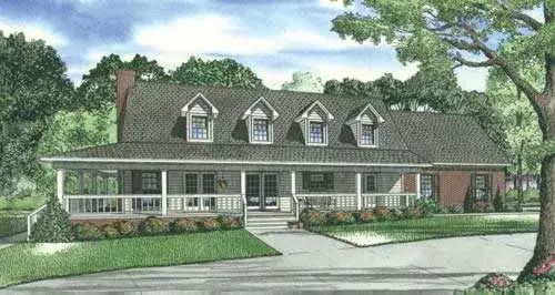 Farmhouse house plans 12-629 - front exterior, 1,860 sq ft, 3 bed, 2 bath house plans | Monster House Plans