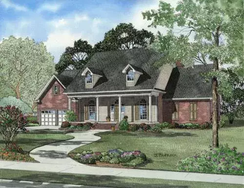 Southern house plans 12-632 - front exterior, 2,422 sq ft, 3 bed, 2 bath house plans | Monster House Plans
