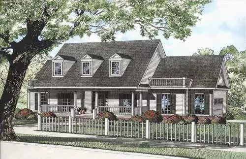 Southern house plans 12-643 - front exterior, 1,989 sq ft, 3 bed, 2 bath house plans | Monster House Plans
