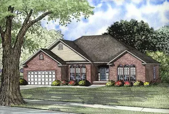 Traditional house plans 12-644 - front exterior, 2,050 sq ft, 4 bed, 2 bath house plans | Monster House Plans