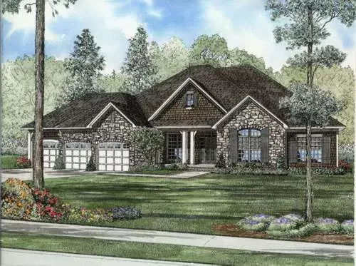 English Country house plans 12-664 - front exterior, 5,723 sq ft, 5 bed, 3 bath house plans | Monster House Plans