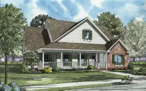Southern house plans 12-667 - front exterior, 2,297 sq ft, 3 bed, 2 bath house plans | Monster House Plans