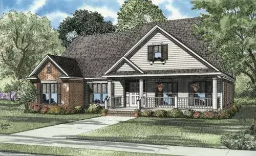 Country house plans 12-670 - front exterior, 2,533 sq ft, 3 bed, 2 bath house plans | Monster House Plans