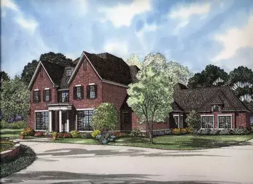 European house plans 12-682 - front exterior, 5,726 sq ft, 4 bed, 4 bath house plans | Monster House Plans