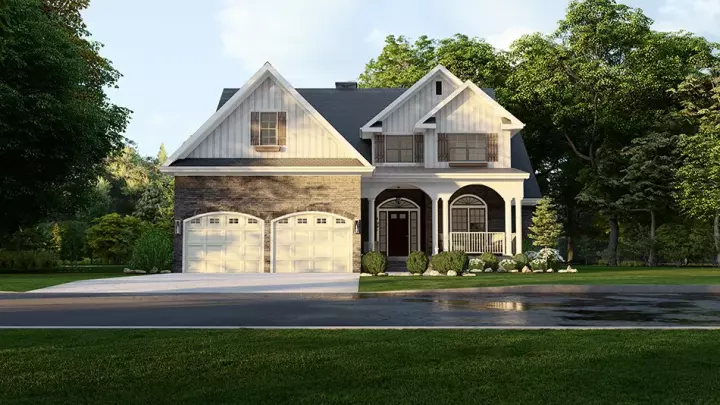 French Country house plans 12-689 - front exterior, 2,470 sq ft, 4 bed, 2 bath house plans | Monster House Plans