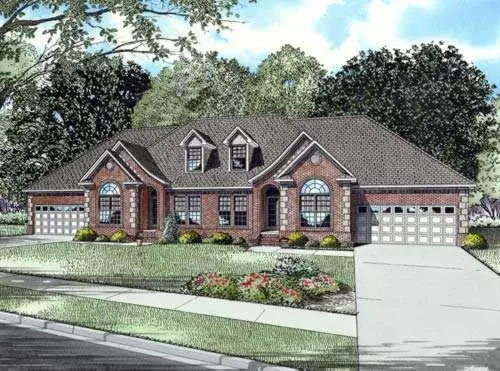 European house plans 12-690 - front exterior, 4,076 sq ft, 6 bed, 4 bath house plans | Monster House Plans