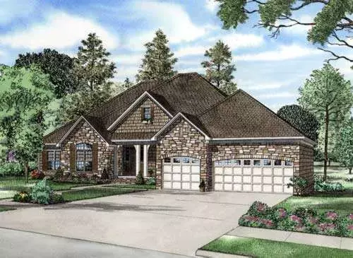 English Country house plans 12-691 - front exterior, 5,723 sq ft, 4 bed, 3 bath house plans | Monster House Plans