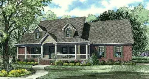 Country house plans 12-692 - front exterior, 2,482 sq ft, 4 bed, 2 bath house plans | Monster House Plans
