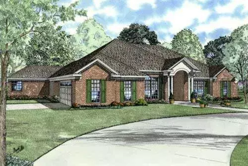 Traditional house plans 12-703 - front exterior, 2,668 sq ft, 4 bed, 3 bath house plans | Monster House Plans