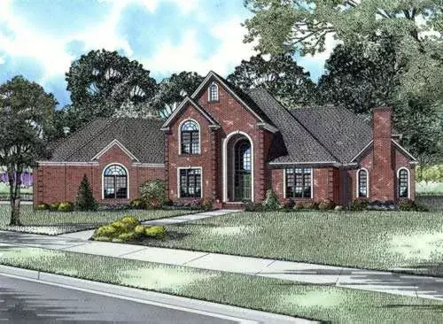 European house plans 12-711 - front exterior, 4,721 sq ft, 4 bed, 4 bath house plans | Monster House Plans