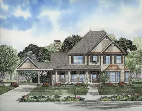 Southern house plans 12-720 - front exterior, 3,063 sq ft, 4 bed, 4 bath house plans | Monster House Plans