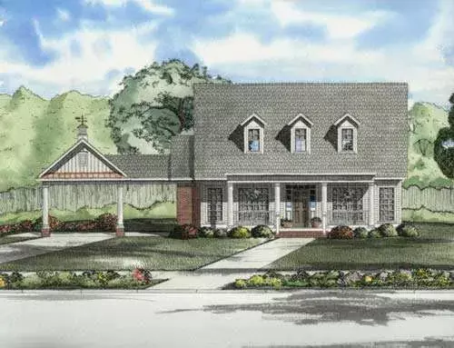 Country house plans 12-730 - front exterior, 1,832 sq ft, 3 bed, 2 bath house plans | Monster House Plans