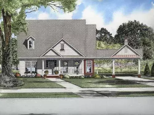 Country house plans 12-731 - front exterior, 1,848 sq ft, 3 bed, 2 bath house plans | Monster House Plans
