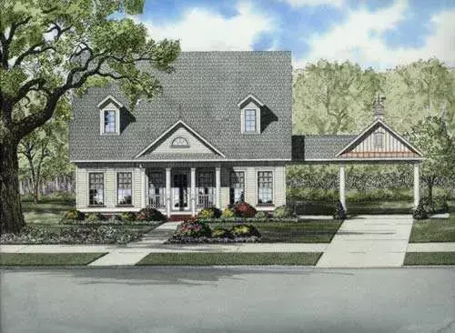 Country house plans 12-734 - front exterior, 2,140 sq ft, 3 bed, 2 bath house plans | Monster House Plans
