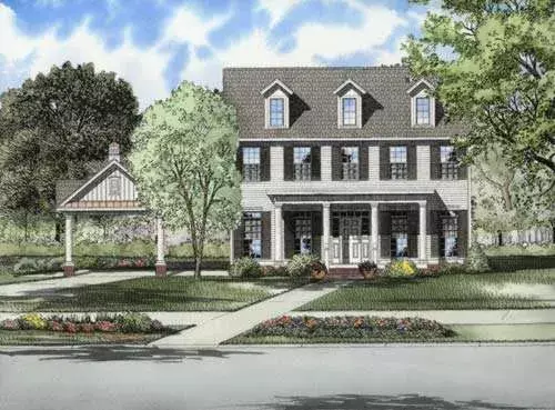 Southern house plans 12-735 - front exterior, 2,217 sq ft, 3 bed, 2 bath house plans | Monster House Plans