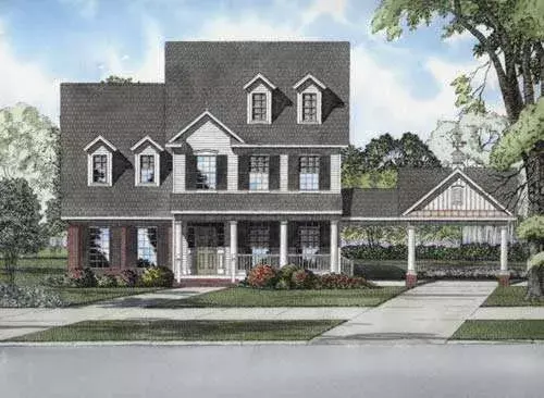 Southern house plans 12-737 - front exterior, 2,564 sq ft, 4 bed, 2 bath house plans | Monster House Plans