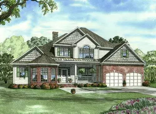 Traditional house plans 12-744 - front exterior, 2,955 sq ft, 4 bed, 3 bath house plans | Monster House Plans