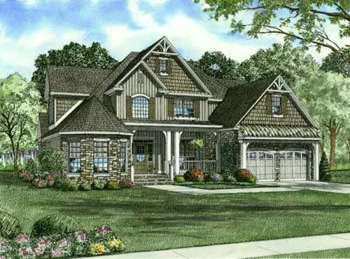 English Country house plans 12-750 - front exterior, 2,815 sq ft, 4 bed, 3 bath house plans | Monster House Plans