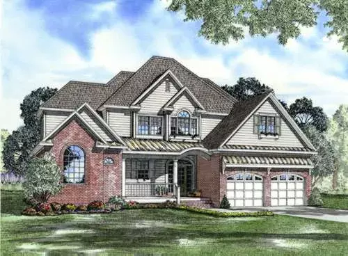 Traditional house plans 12-751 - front exterior, 2,642 sq ft, 4 bed, 3 bath house plans | Monster House Plans
