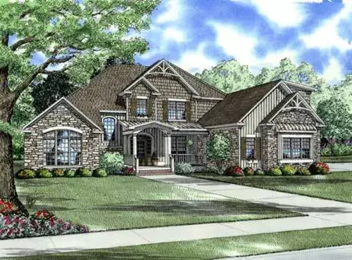 English Country house plans 12-752 - front exterior, 3,167 sq ft, 4 bed, 3 bath house plans | Monster House Plans