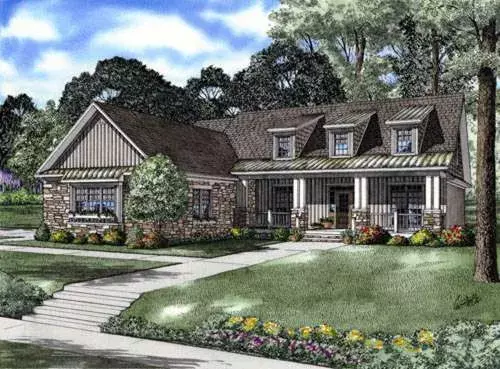 Craftsman house plans 12-759 - front exterior, 2,129 sq ft, 4 bed, 3 bath house plans | Monster House Plans