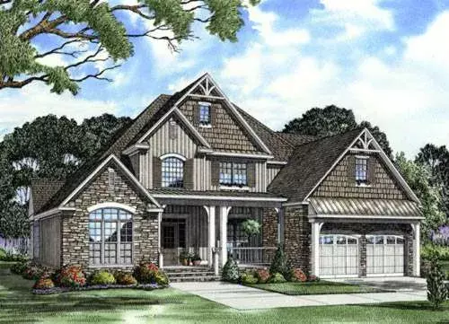 English Country house plans 12-760 - front exterior, 2,481 sq ft, 4 bed, 3 bath house plans | Monster House Plans
